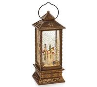 Battery Operated Lantern Santa Glitter Water Spinner Lantern with Warm White LEDs