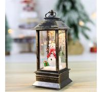 Battery Operated LED Electronic Snow Globe Lantern for Christmas Party Decoration (No Fluids)