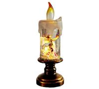 Battery Operated LED Flameless Candles, Christmas Snow Globe Flickering Candles with Swirling Water Floating Snowflakes Centerpiece Table Decorations for Christmas, Weddings, Home Decor (Angel)