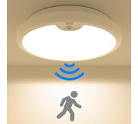 Battery Operated LED Motion Sensor Ceiling Light, Wireless Ceiling Light ø18 cm ø18 cm 300 LM Bedroom Chandelier 3000 K Cool White LED Ceiling Lighting for Garage Kitchen Balcony