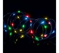 5m 100 LED Multi Action Pin Wire Battery Lights with Timer String Lights- Multi Coloured