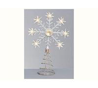Battery Operated LED Snowflake Tree Topper in Warm White - Christmas