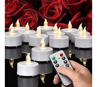 Battery Operated Led Tea Lights Candles with Remote Control, Flickering Flameless Candles with Timer, Long Lasting 400+ Hours Electric Candles for Home Decor, Wedding, Halloween (Warm White, 5 Pack)