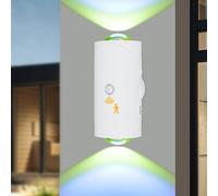 Battery Operated LED Wall Light with Motion Sensor RGB,Rechargeable Stick-On Magnetic Wall Mounted Light, Cordless USB Indoor Glowlight, Up Down Wireless Lamp for Bedroom, Bedsides Pack of 1