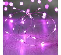 Battery Operated Micro Fairy Lights with 20 Pink LEDs by eBuzz (Pink)