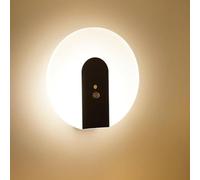 Battery Operated Motion Sensor Night Lights, 2000mAh Rechargeable Wall Sconces Stick-on Wall Lights Wireless Stairway Lights Portable Hallway Light Wooden Wall Lighting for Bedroom Bathroom Stair