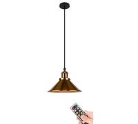 Battery Operated Pendant Light with Remote - 3 Lights Vintage Ceiling Hanging Lamp, Wireless Chandelier for Farmhouse Dining Room & Kitchen Island, No Wiring Needed