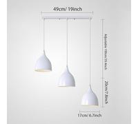 Battery Operated Pendant Light with Remote Control - Modern Wireless Ceiling Hanging Chandelier for Kitchen Island Dining Room & Living Room - Easy Install No Wiring Needed Farmhouse Decor