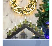 Battery Operated Plastic Brass Finish Candle Bridge - H30xW50xD6.5cm Shatchi Green One Size