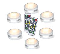 Battery Operated Puck Lights with Remote, Wireless Led Under Cupboard Light with Remote Control, Under Cabinet Lighting, Stair Closet Lights (4000K Light)