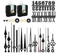 Battery Operated Quartz Clock Mechanism Kit 2Pcs DIY for Wall Clock Repair and Making with 56 Hand Pair Options for Unique Designs (C)