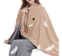Battery Operated Shawl - 3 Adjustable Warmth Modes, Wireless Wearable Electric Ponchos, Portable USB Power Bank Lap Heaters, Soft Plush Thermal Shoulder Blanket For Home Office Car Travel Dad