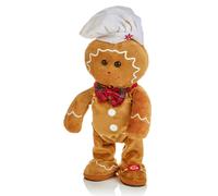 Battery Operated Singing and Dancing Gingerbread Man, 35cm Raraion Brown 1 Pack