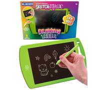 Battery Operated Sketch Magic Drawing Tablet for Children Green Reusable LCD Pad with Stylus Electronic Erase and Lock Portable Digital Art Toy for Creative Learning Fun - 6 Pack - Electoys