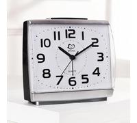 Battery Operated Small Silent Alarm Clock for Bedside, Quartz Movement, No Tick Sound, Luminous Display with Easy to Read Numbers for Wake Up (white)