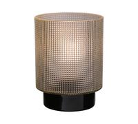 Hestia Battery Operated Textured Glass Lamp With Black Base Hestia Multicolor