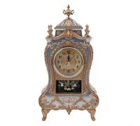 Battery Operated Vintage Style Table Clock With 12 Musical Tunes, Decorative Antique Clock Suitable For Various Home And Commercial Settings(White)