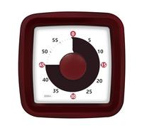 Battery Operated Visual Timer for Kids, 60 Minute Silent Countdown Clock Timers with Easy Use Gentle Ring Large Color Disk for Homeschool Tutoring Exam Practice, Teacher Must Haves, Burgundy