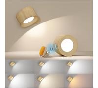 Battery Operated Wall Light, LED Wall Lamp with 360°Adjustable Lighting Indoor Wall Light with 3 Color Modes 3 Brightness Levels Touch Control, Wall Mounted Lamp for Bedroom Reading Bedside-1Pack