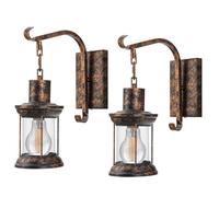 Battery Operated Wall Lights Set Of 2 Indoor Rechargeable Wireless Wall Sconces - Vintage Style, No Wiring Needed