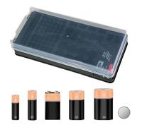 Battery Organizer - Battery Storage Case | Battery Box 116 Grid Organizer Anti-Lost Household Storage for D C Aa Aaa 9V Cell Outdoor Office Industry D