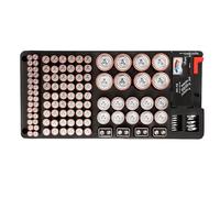 Battery-Organizer-Gehäuse mit 116 Steckplätzen - Beherrschen Sie Ihren Strombestand, Multi-Batteriehalter mit großer Kapazität für Desktop und Büro, Robust Gitterbox mit digitalem Tester, | Per