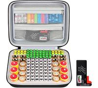Battery Organizer Storage Case, 118+ Batteries Carrying Holder Container Box Double Mesh Pockets for AA AAA 9V C D with BT-168 Battery Tester (Batteries are Not Included)