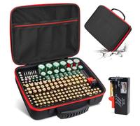 Battery Organizer Storage Case with Tester, Hardshell Portable Checker Carrying Case Holds 200+ Batteries AA AAA AAAA C D 9V, Battery Organizer Storage Box