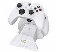 Battery Pack & Stand - White - The USB Powered Docking Station Even Charges On Standby. The Front LED Charge Indicator Glows Red When Charging Before Turning (White)