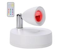 Battery Plant Uplight - Wireless Rotatable Remote Control Spot Light, Indoor Cordless Accent Illumination, Ambient Room Decor Lighting | Potted Foliage Statues Artwork Wall Vase Living Bedroom