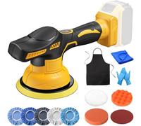 Battery Polishing Machine for Car Compatible with Dewalt 20 V - 150 mm Car Polisher with 8 Variable Speeds (0-4500 RPM), 12 Pieces Polishing Set for Car Detailing/Polishing/Waxing/Removing Scratches