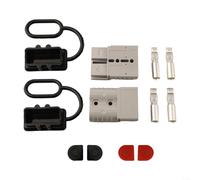 Battery Power Connector Set, 2PCS 120A 600V with Cover for High Capacity Vehicles like Yachts and RVs (gray)