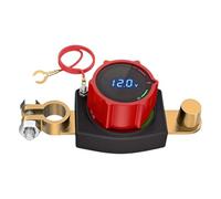 Battery Power Disconnect Isolator Using Voltage Readout, Rotary Brass 12 / 24-Volt Cutoff for Maintenance Preparation Tasks Battery Power Cutoff Voltmeter Saver Rotary Shutoff Top Display Monitor