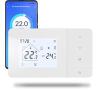 Battery-Powered 2-Wire WiFi Thermostat for Gas Boilers, Tuya Daily Programmable Thermostat, Compatible with Google Assistant& Alexa Voice Control,W506 3A (Fits 503 Junction Boxes) White