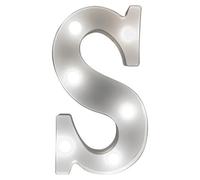 Battery Powered 3D Letter S Led Light - Freestanding Or Wall Mounted Alphabet Lighting Home Or Party Decoration - H22 X W14 X D3Cm