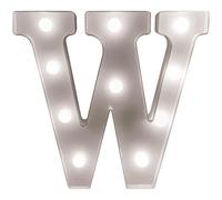 Battery Powered 3D Letter W Led Light - Freestanding Or Wall Mounted Alphabet Lighting Home Or Party Decoration - H22 X W14 X D3Cm