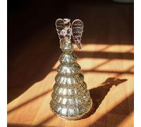 Battery-Powered Angel Glass Christmas Tree with Twinkling Lights Festive Home Centerpiece