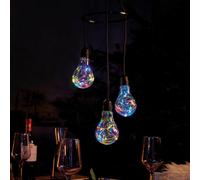 mysmartbuy Battery Powered Apollo 3 Drop Pendant Light with Multicolour LED's - Weatherproof Home or Garden Hanging Staggered Height Lighting in Black mysmartbuy Black