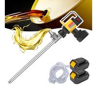 Battery-Powered Barrel Drum Pump, Portable Liquid Pump for Water Transfer, Includes 93cm Tube & 2 Batteries, Flow Rate: 10-130L/Min, 12000 RPM Brushless Motor, Stainless Steel