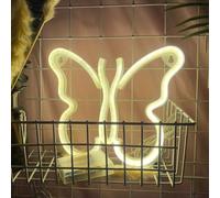 Battery Powered Butterfly LED Neon Night Light, USB Operated Wall Decor for Home Decor, Living Room, Bar, Party - Creative Gift