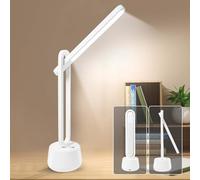 Battery Powered Desk Lamp,LED Rechargeable Desk Light,Wireless Lamps with 3 Colors Temperature,Dimmable Cordless Reading Lamp Desk,Touch Control,Eye-Caring Office Lamp for Bedroom Office,Study