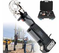 Battery Powered Electric Crimper with Pressure Sensor, Hydraulic Terminal Cable Wire Tool Kit, 360 Electrical Connectors, 12 Dies for 16-300mm²