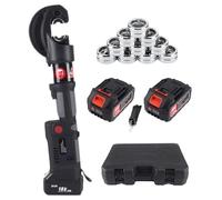Battery Powered Electric Hydraulic Crimping Tool 18V, 12 Ton Crimper for Copper Aluminum Cable Lugs, Smart Display Rechargeable Hydraulic Wire Crimper Kit with 12 Dies