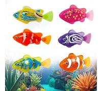 Battery Powered Electronic Swimming Fish Toy with LED Light, Robotic Swim Fish for Kids Bath Pool Play, Interactive Pet Fish for Cat Dog to Stimulate Hunter Instincts, Realistic Summer Bath Toy