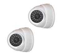 Battery Powered Fake Surveillances Camera Realistic Appearance LED Flashing Light for Theft Prevention Outdoor Security Lightweight Fake Dome Camera Indoor/Outdoor
