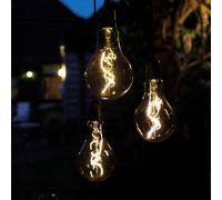 Battery Powered Flow 3 Drop Pendant Light With Warm White Led's - Weatherproof Home Or Garden Hanging Staggered Height Lighting