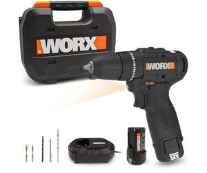 Battery-Powered Hammer Drill | WX121 | WORX | brushless Motor | 12V max. | 40Nm | Includes 2 Batteries 2Ah | Charger and case | Powerful and Lightweight | Handy