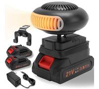 Battery Powered Heater, 2026 New Portable Car Heater Battery Powered, Wireless Cordless Space Heater, 2 Heating Modes(30-80°C), 180° Rotating Head, for Office,Indoor (10-cell,Battery*1)