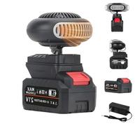 Battery Powered Heater, With Anti-Tilt, 2 Heat Settings, Portable Electric Tricycle Car Heater, 1500mah Rechargeable Space Heaters Car Window Defogger Long Lasting Quiet 360 Flip (15 piles)