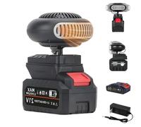 Battery Powered Heater, With Anti-Tilt, 2 Heat Settings, Portable Electric Tricycle Car Heater, 1500mah Rechargeable Space Heaters Car Window Defogger Long Lasting Quiet 360 Flip (5 piles)